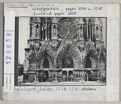 Vorschaubild Reims: Kathedrale, Westportal, Zustand um 1850 